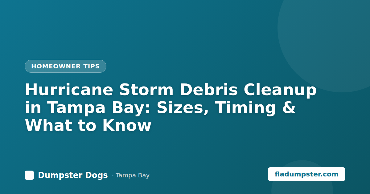Hurricane storm debris dumpster in Tampa Bay